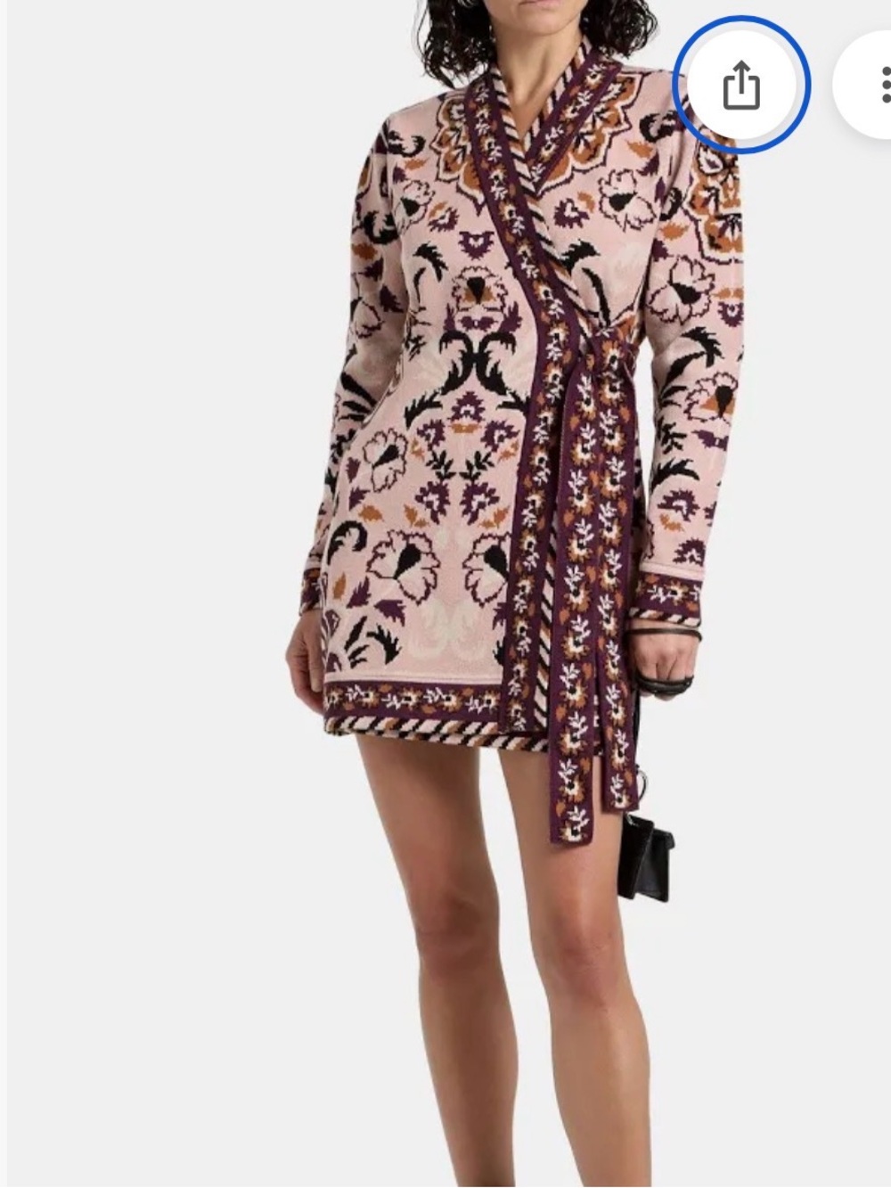 FARM Rio Pink & Purple Floral Wrap Midi Dress - Picture 2 of 5